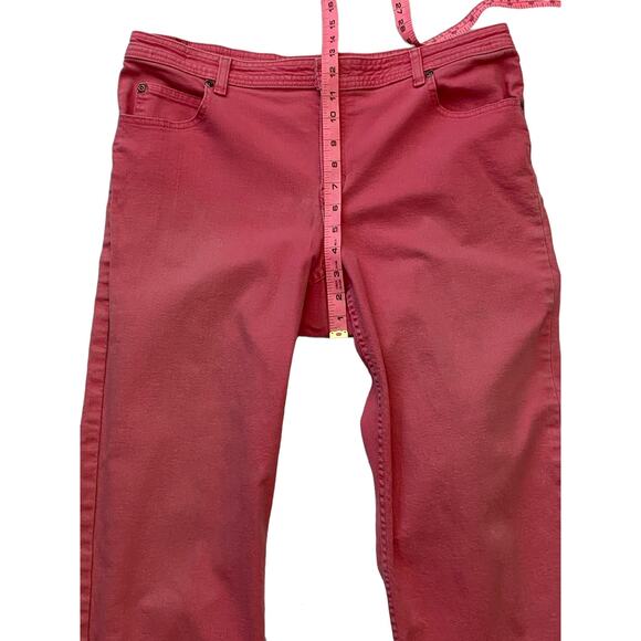 Liz Claiborne Vintage Woman's Size 14 Petite Straight Leg Fit Pink Denim Jeans - Picture 7 of 14